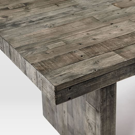 grey reclaimed wood dining table