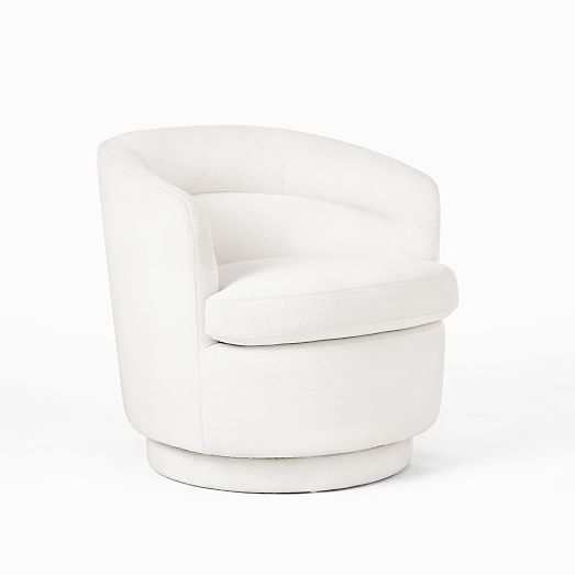 white velvet swivel chair