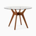 west elm round glass dining table