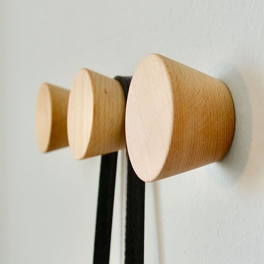 Modern Home by Bellver Wooden Round Wall Hooks Set of 4 West Elm