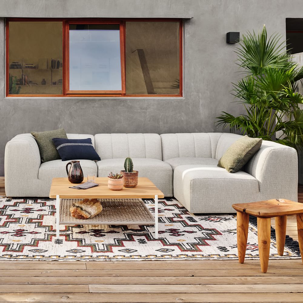 Catania Outdoor Channeled Back Sectional (43") West Elm