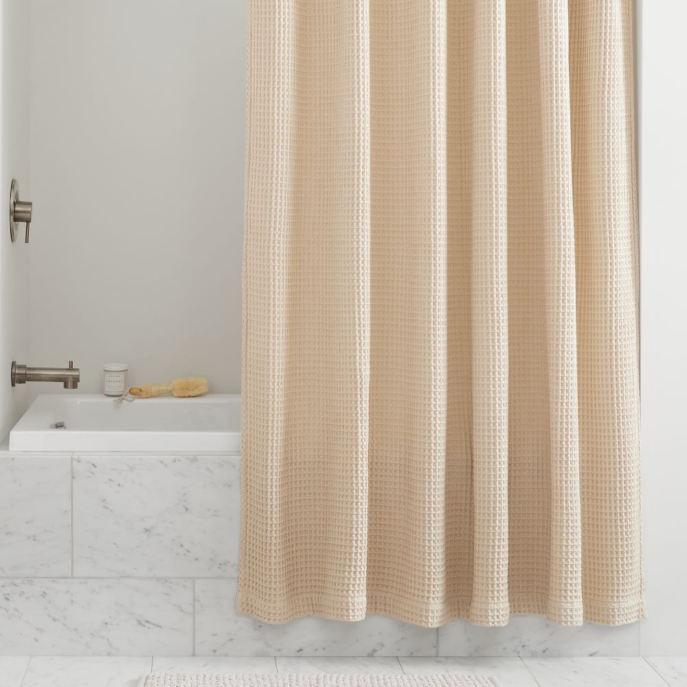 Plush Waffle Shower Curtain West Elm