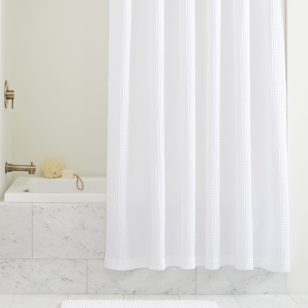 Plush Waffle Shower Curtain West Elm