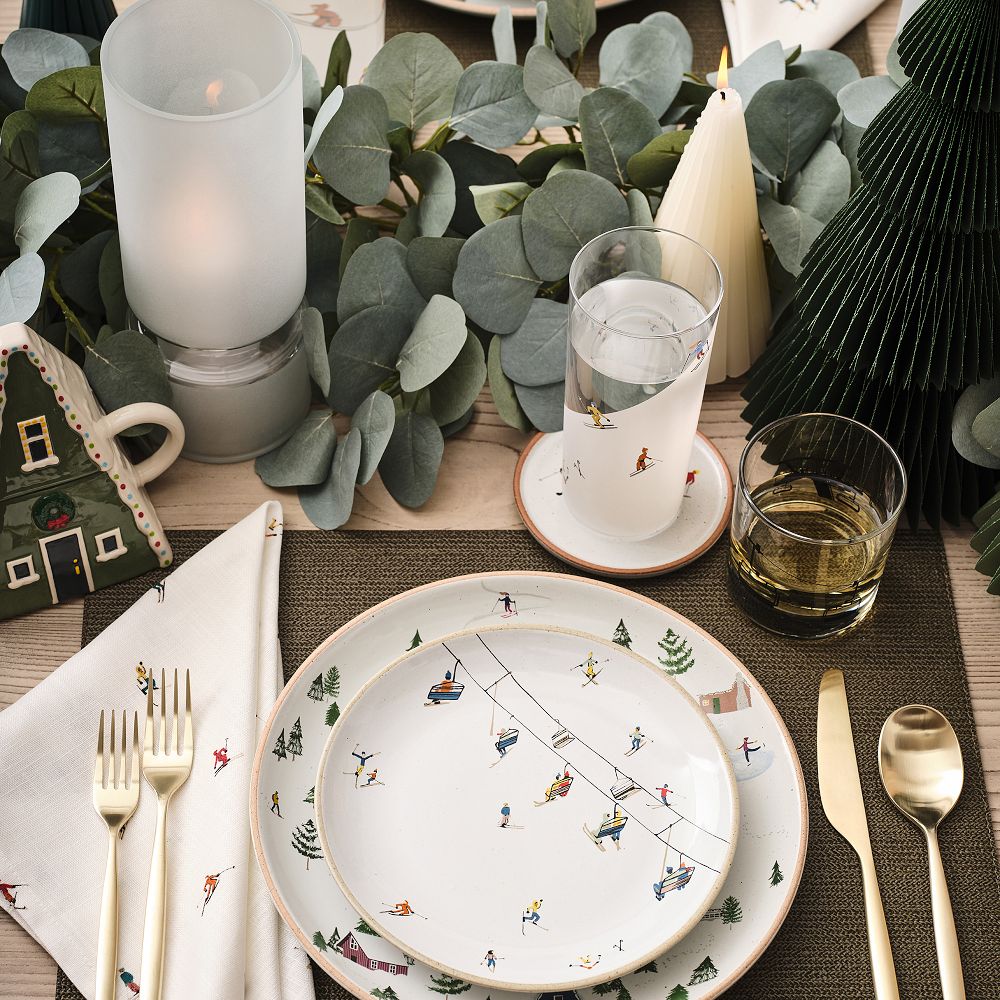 Holiday Skier Dinner Plate Sets | West Elm