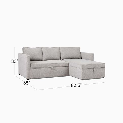 Harris 2 Piece Pop Up Sleeper Sectional With Storage | West Elm