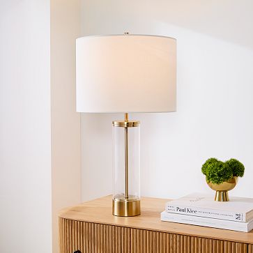 west elm acrylic column table lamp