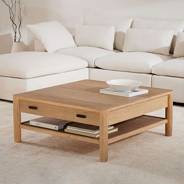 extra large square wood coffee table