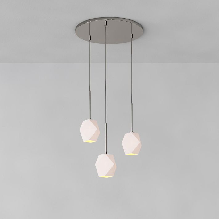 west elm sculptural glass faceted pendant