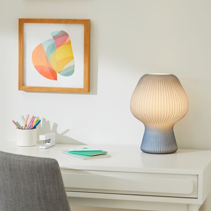 ribbed glass table lamp west elm