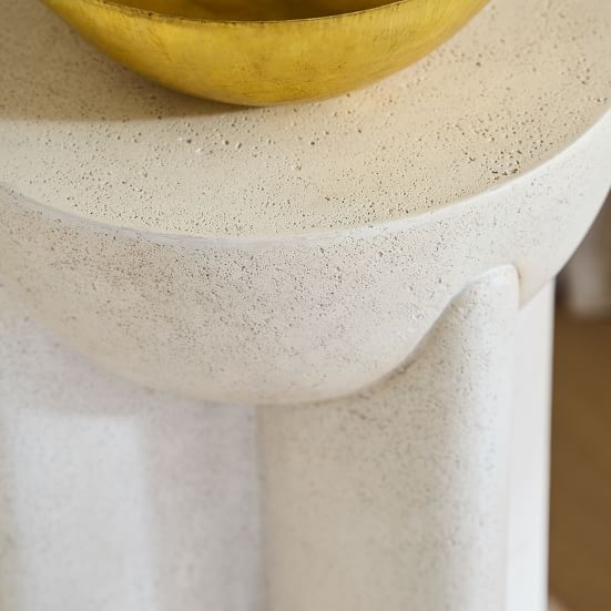 Monti Lava Stone Pedestal Side Table (14") West Elm