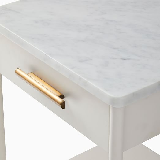 white nightstand marble top