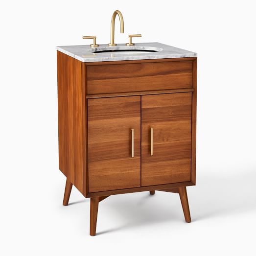 Mid-Century Double Bathroom Vanity (63") - Acorn | West Elm