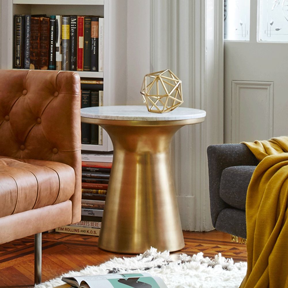 Marble Topped Pedestal Side Table (20") | West Elm