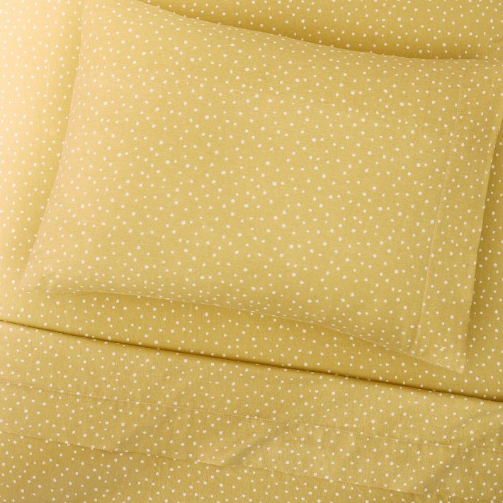 Organic Flannel Tossed Dots Sheet Set 