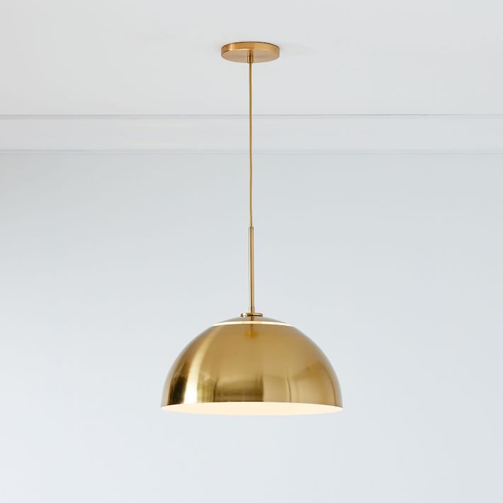 west elm brass pendant light