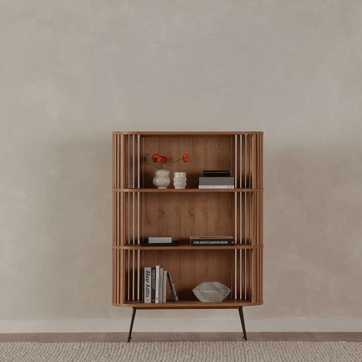 Rounded Wood Slats Shelf West Elm