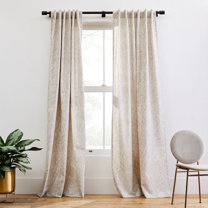 Open Box: Woodland Shine Jacquard Curtain - Brick Dust | West Elm