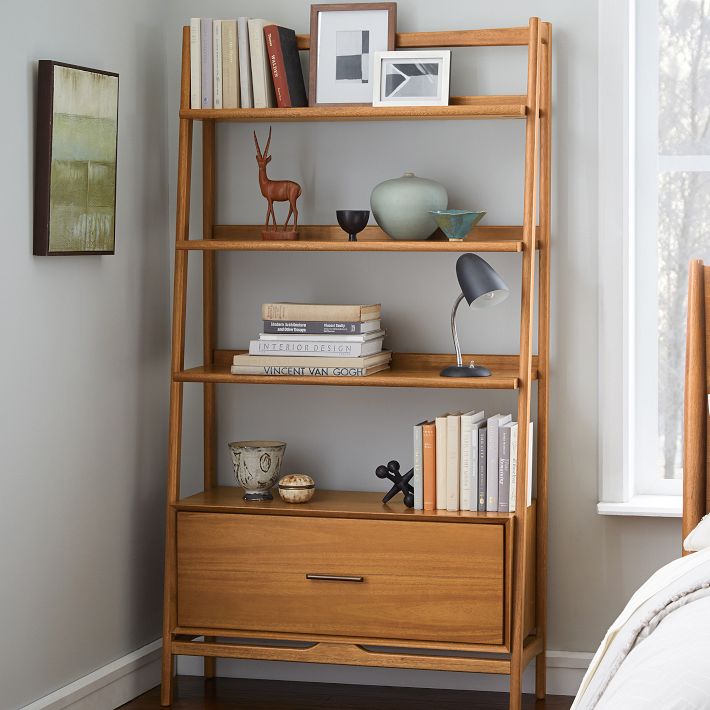 Mid-Century Bookshelf w/ Drawer (38