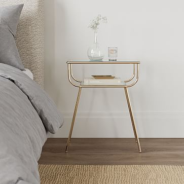 glass gold nightstand