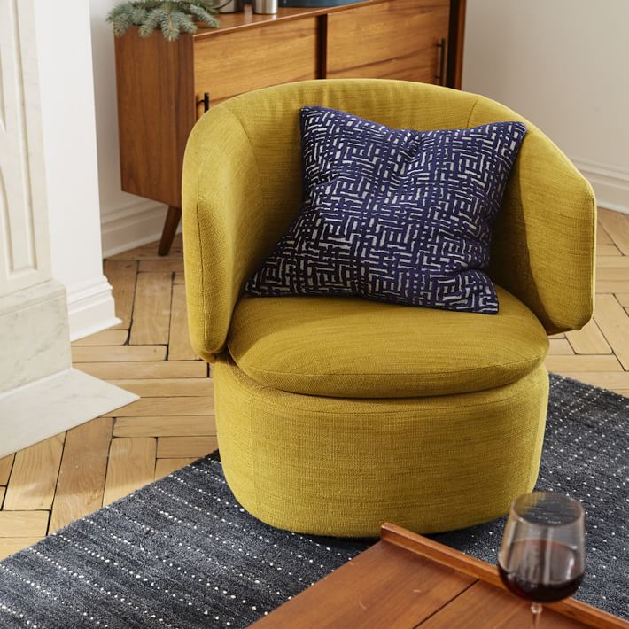 west elm crescent swivel chair