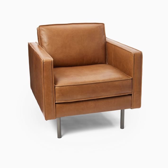 west elm leather armchair