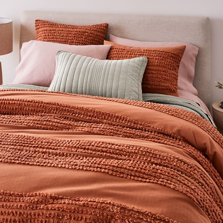 Candlewick Duvet Cover & Shams, Terracotta West Elm
