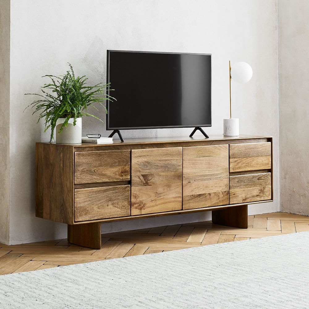 pottery barn solid wood tv stand