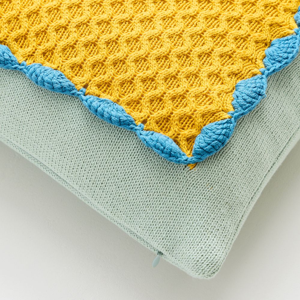 Misha & Puff Ruffle Frame Knit Pillow Cover | West Elm