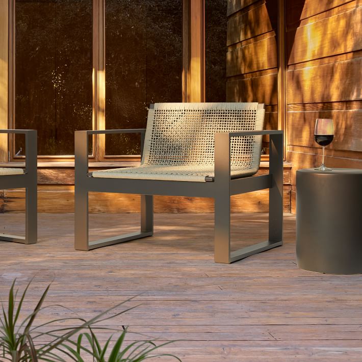 Portside Aluminum Outdoor AllWeather Cord Lounge Chair West Elm
