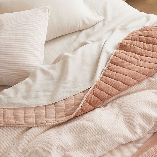 Dreamy Gauze Cotton Pinstripe Duvet Cover & Shams West Elm