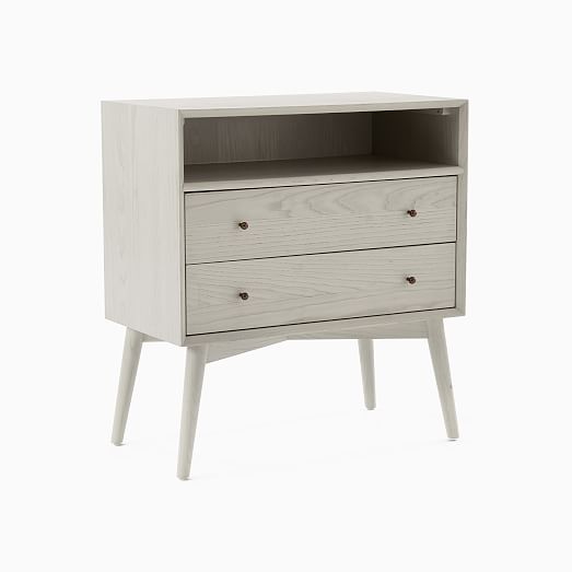 west elm mid century nightstand pebble