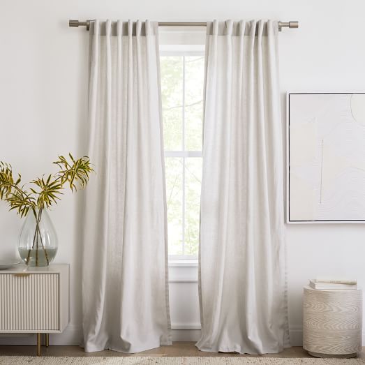 Sheer European Flax Linen Curtain - Natural Flax | West Elm