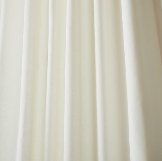 Cotton Velvet Curtain - Alabaster | West Elm