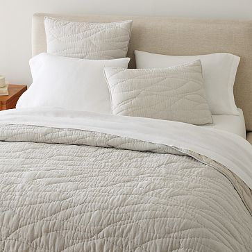 European Flax Linen Cotton Ripple Quilt & Shams | West Elm