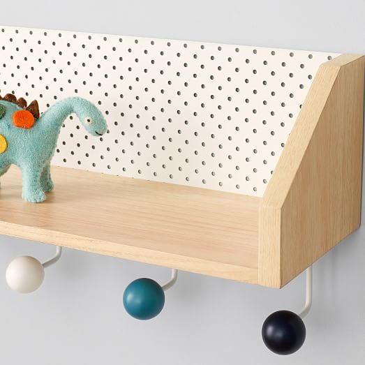 Modern Polka Dot Shelf w/Hooks | West Elm