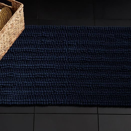 Organic Chenille Stripe Bath Mat West Elm