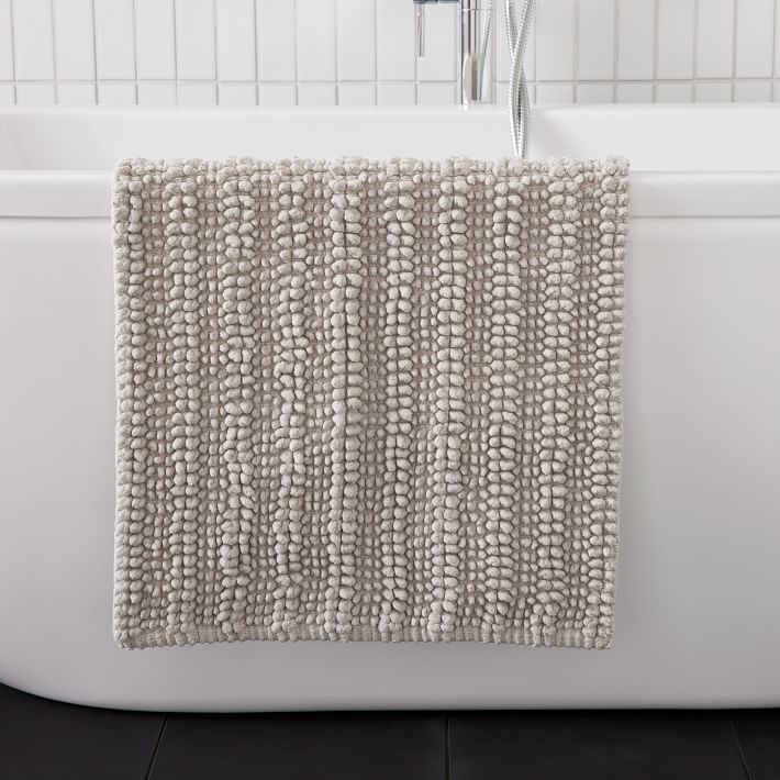 Organic Chenille Stripe Bath Mat West Elm