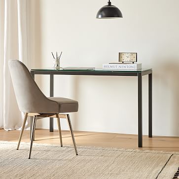 glass top metal frame desk