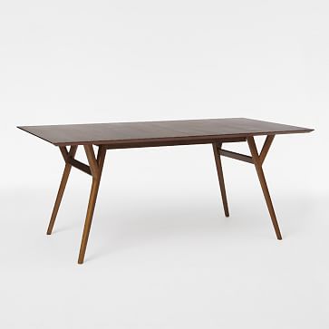 west elm mid century dining table walnut