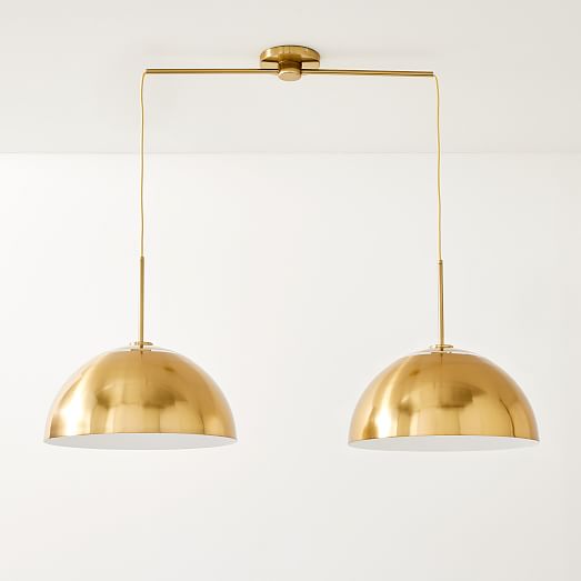 west elm brass pendant