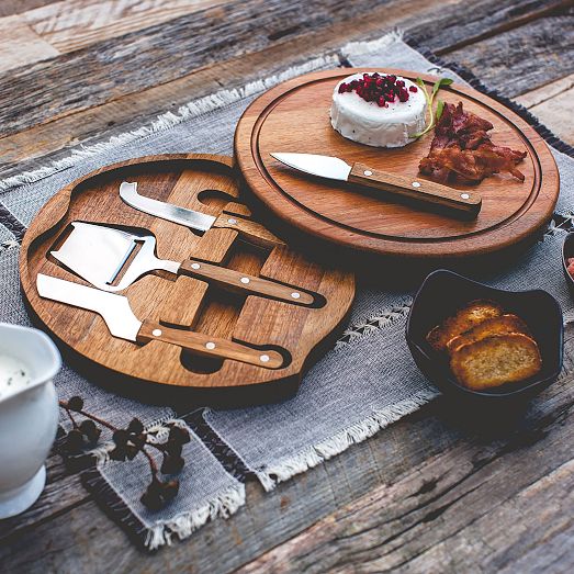 Acacia Wood Charcuterie Board & Tool Set | West Elm