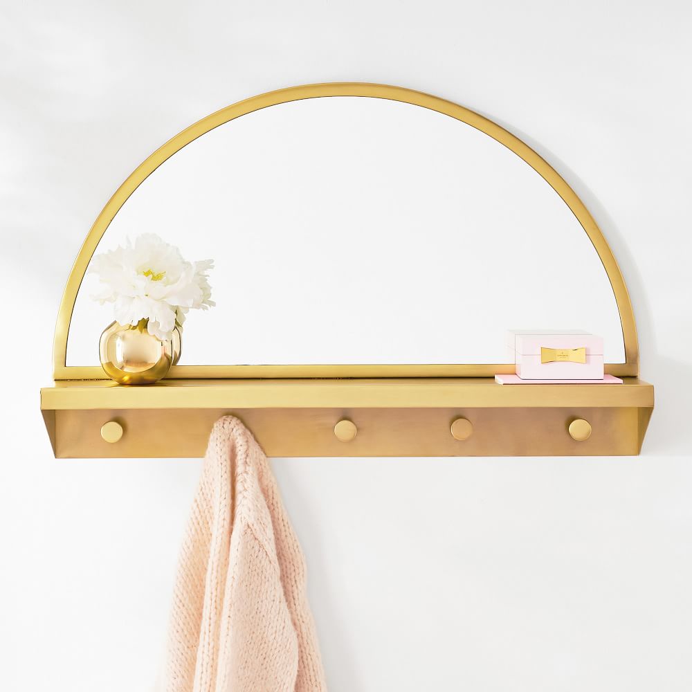 Circle Mirror with Hooks West Elm