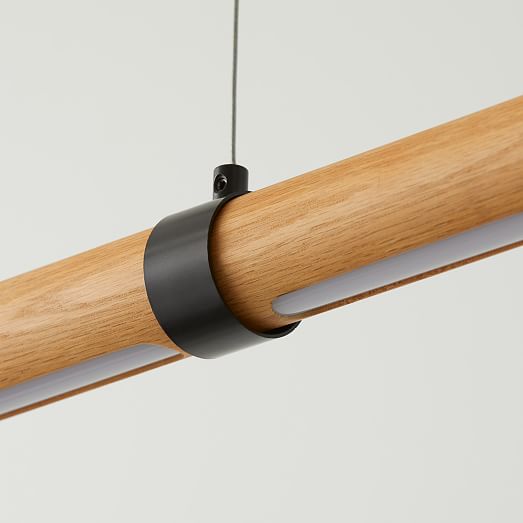 west elm linear wood led pendant