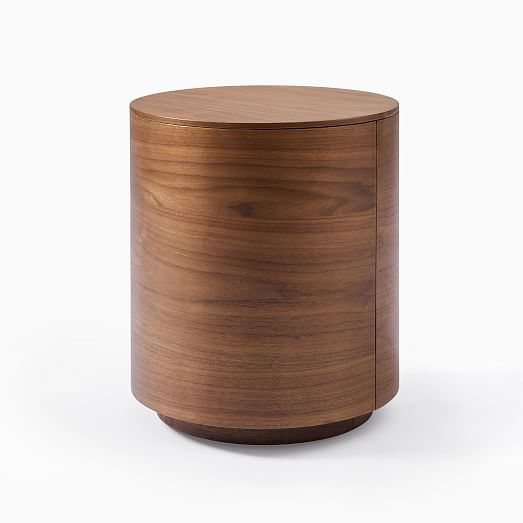 wooden cylinder side table