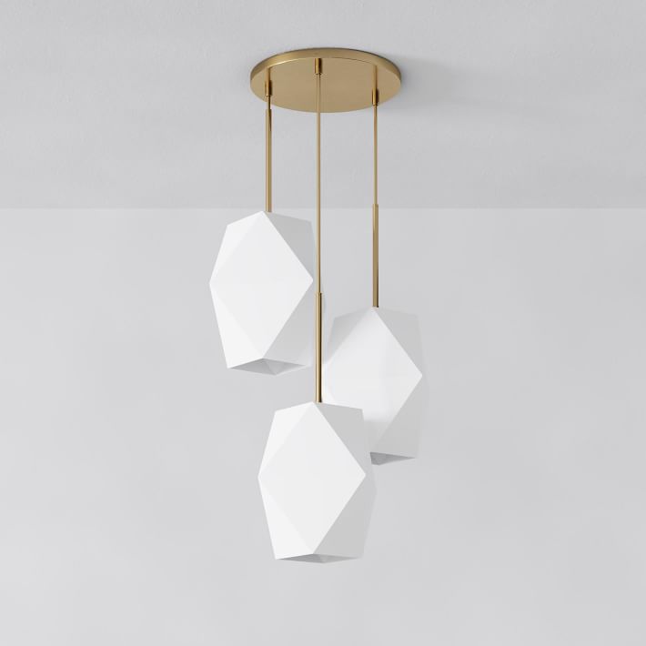 west elm sculptural glass faceted pendant