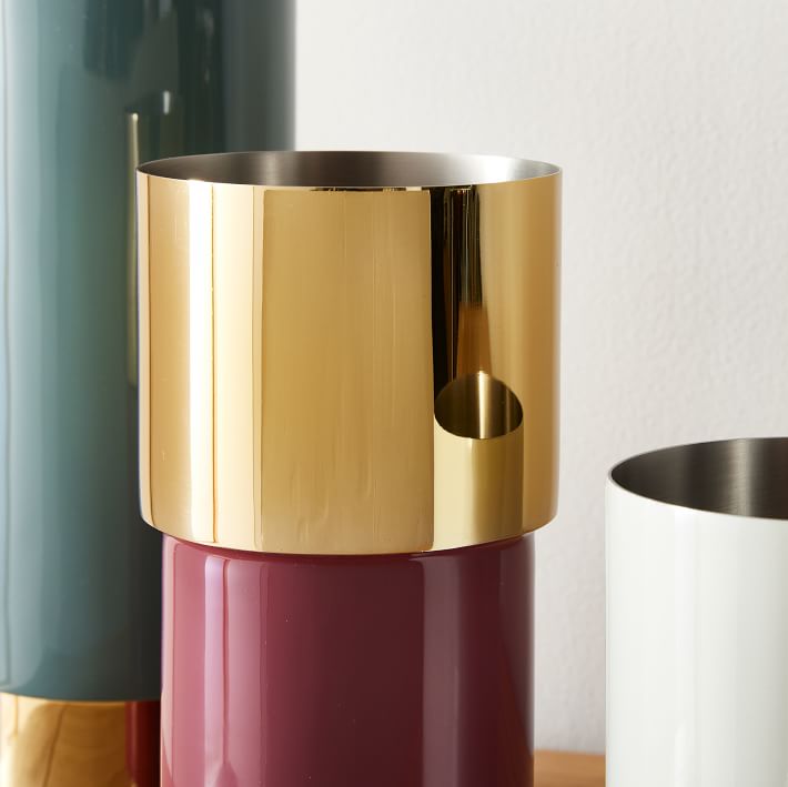 Enamel Brass Tube Vases West Elm