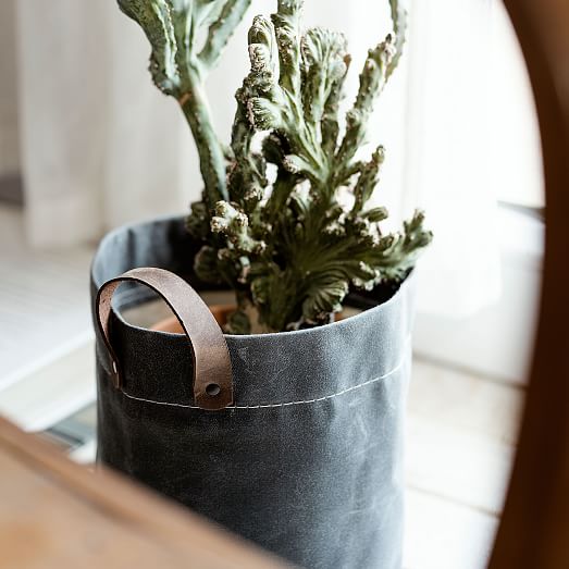Zeyn NY Waxed Canvas Planter Basket West Elm