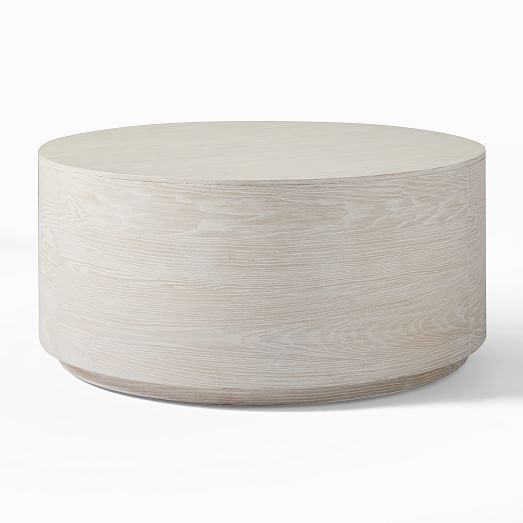 west elm volume round drum coffee table