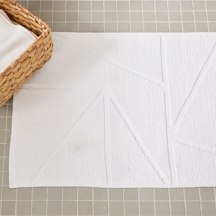 Organic Triangle Sculpted Bath Runner West Elm