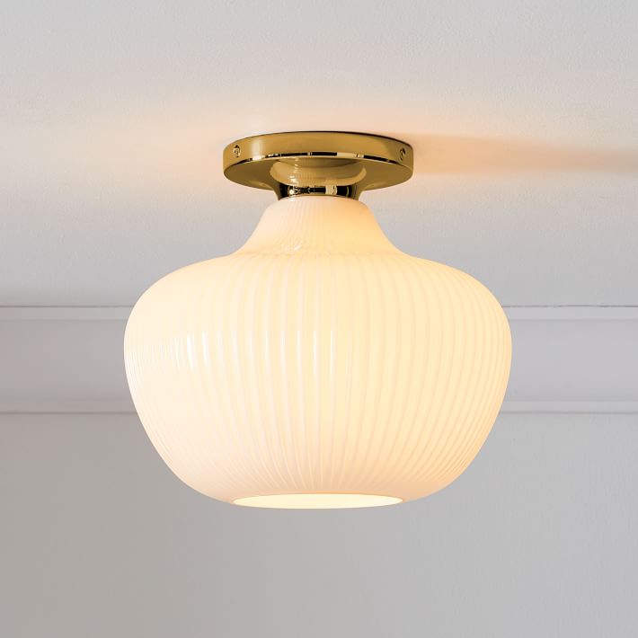 ribbed glass flush mount ceiling light